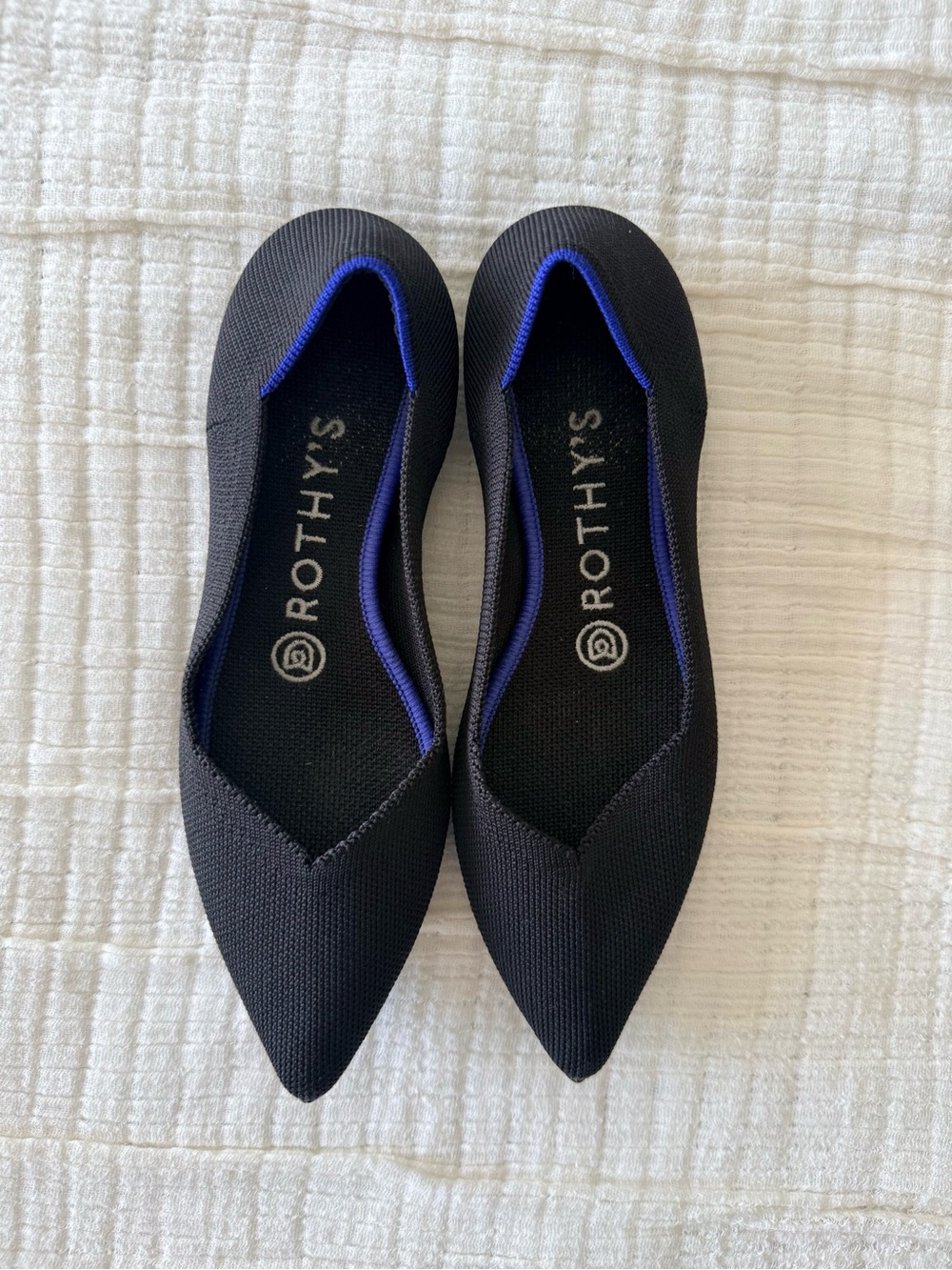 Rothy’s Black Solid The Point Pointed Toe Flats Shoes 6.5